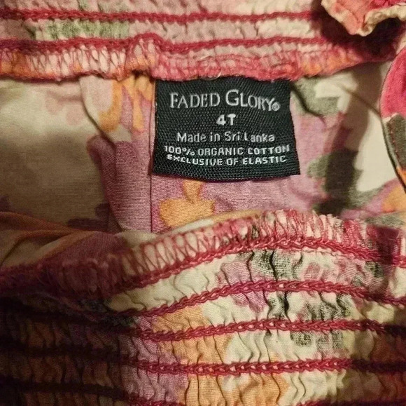 Faded Glory Girls Red and Pink Multicolor Ruffled Summer Dress Size 4T - Picture 4 of 9